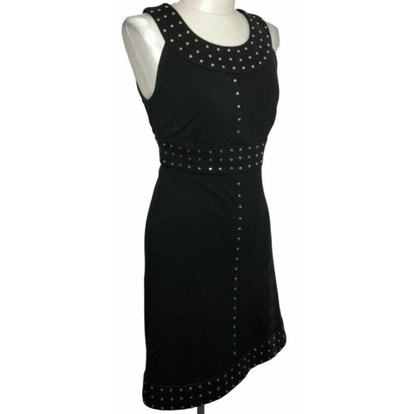 MICHAEL Michael Kors Black Silver Studded Sleeveless Women's Midi Dress NWT - Picture 2 of 14